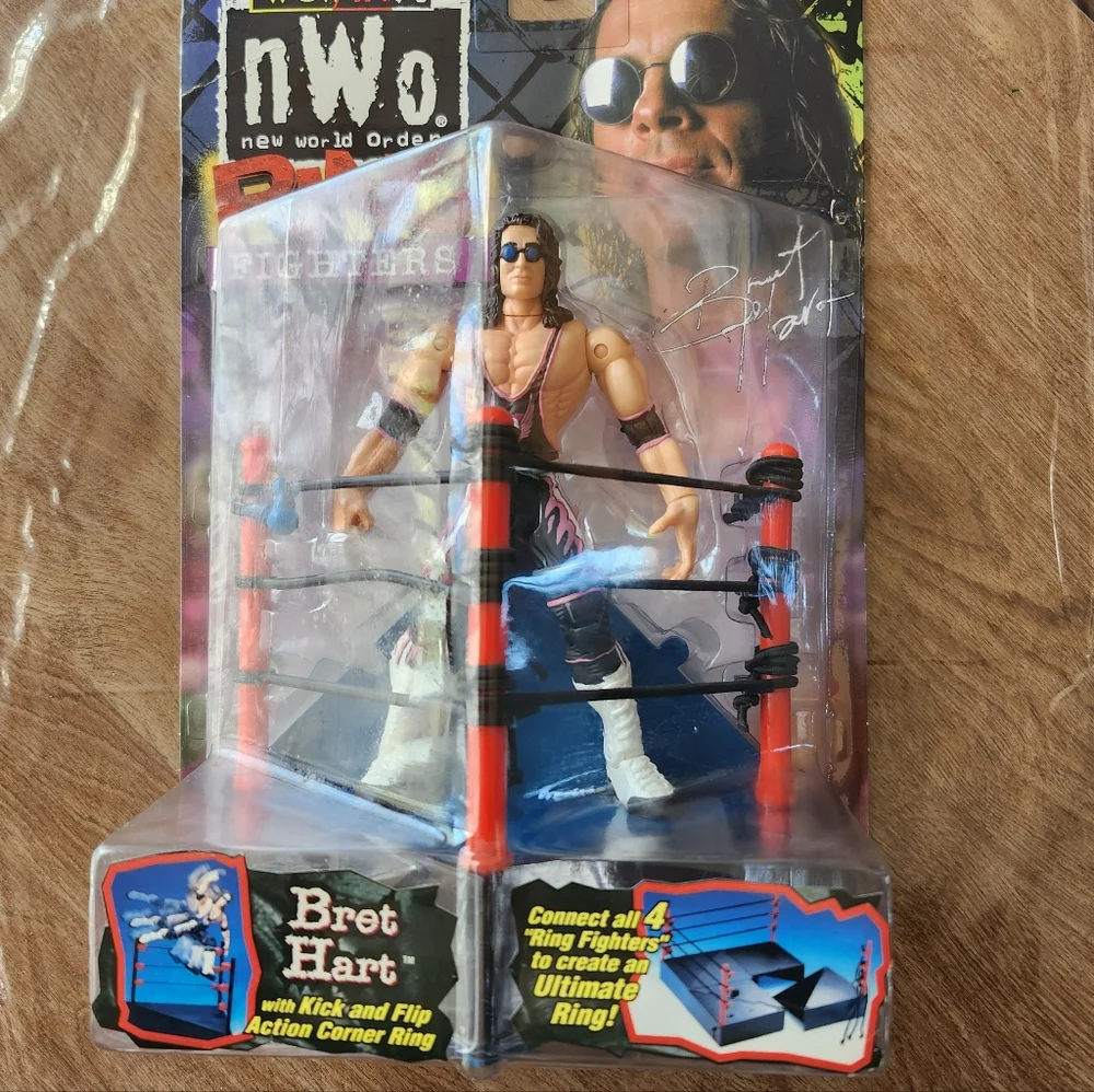 1999 WCW NWO Bret Hart Ring Fighters Series Wrestling Figure Toy Biz - Picture 1 of 8